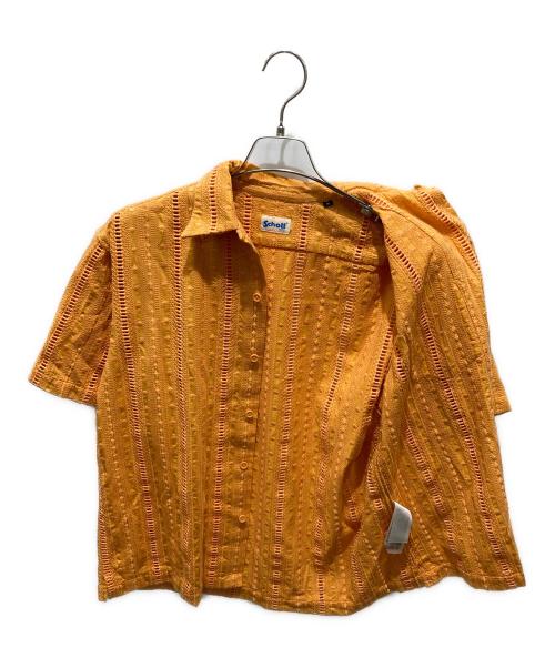 Schott（ショット）Schott (ショット) CR SHIRT EMBROIDERY オレンジ サイズ:Ｍの古着・服飾アイテム