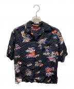 SCHOTT BROS.×PJ×PINEAPPLE JUICEショット×ピージェー×パインアップル ジュース）の古着「RAYON SHIRT ALOHALAND」｜ブラック