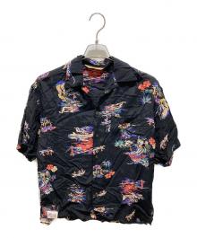 SCHOTT BROS.×PJ×PINEAPPLE JUICE（ショット×ピージェー×パインアップル ジュース）の古着「RAYON SHIRT ALOHALAND」｜ブラック