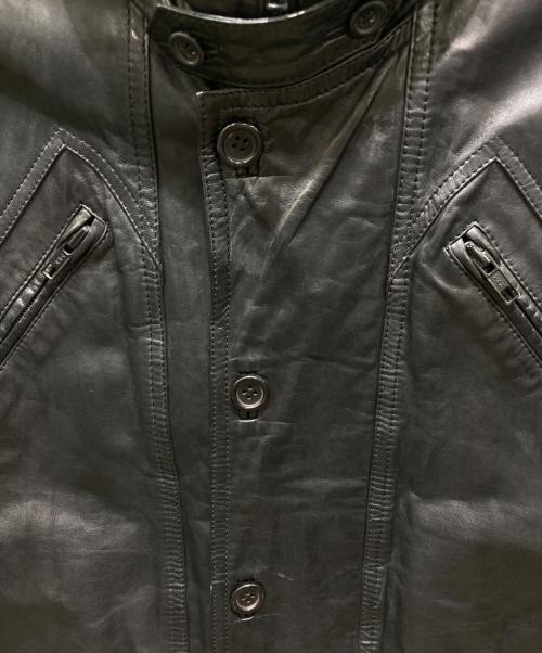 VALENTINO UOMO（ヴァレンティノ ウモ）VALENTINO UOMO (ヴァレンティノ ウモ) レザージャケット ブラック サイズ:36の古着・服飾アイテム