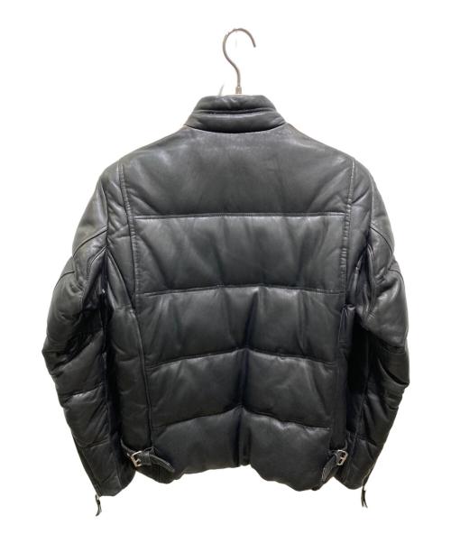 Schott（ショット）Schott (ショット) MOTORCYCLE LEATHER DOWN JACKET（モーターサイクル・レザー・ダウン・ジャケット ） ブラック サイズ:Mの古着・服飾アイテム