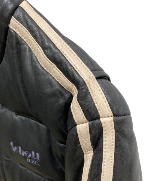 Schott（ショット）Schott (ショット) MOTORCYCLE LEATHER DOWN JACKET（モーターサイクル・レザー・ダウン・ジャケット ） ブラック サイズ:Mの古着・服飾アイテム