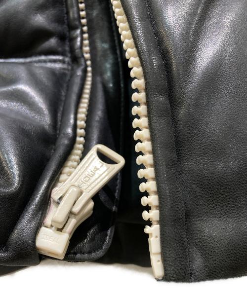 Schott（ショット）Schott (ショット) MOTORCYCLE LEATHER DOWN JACKET（モーターサイクル・レザー・ダウン・ジャケット ） ブラック サイズ:Mの古着・服飾アイテム