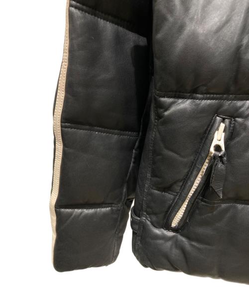 Schott（ショット）Schott (ショット) MOTORCYCLE LEATHER DOWN JACKET（モーターサイクル・レザー・ダウン・ジャケット ） ブラック サイズ:Mの古着・服飾アイテム