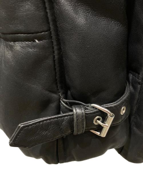 Schott（ショット）Schott (ショット) MOTORCYCLE LEATHER DOWN JACKET（モーターサイクル・レザー・ダウン・ジャケット ） ブラック サイズ:Mの古着・服飾アイテム