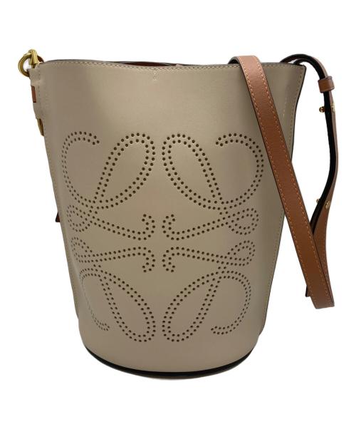 LOEWE（ロエベ）LOEWE (ロエベ) ゲートアナグラムバケットショルダーバッグ　Gate Anagram Leather Shoulder Bag ベージュの古着・服飾アイテム