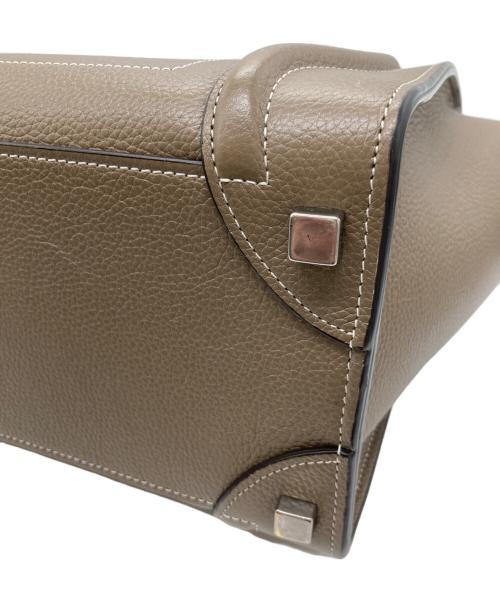 CELINE（セリーヌ）CELINE (セリーヌ) ラゲージ マイクロショッパー　MICRO LUGGAGE HANDBAG IN DRUMMED CALFSKIN SOURIS ブラウンの古着・服飾アイテム