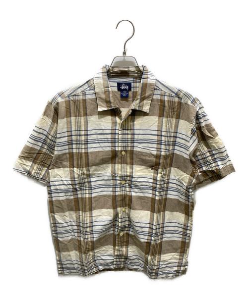 stussy（ステューシー）stussy (ステューシー) 半袖シャツ ベージュ サイズ:Ｍの古着・服飾アイテム