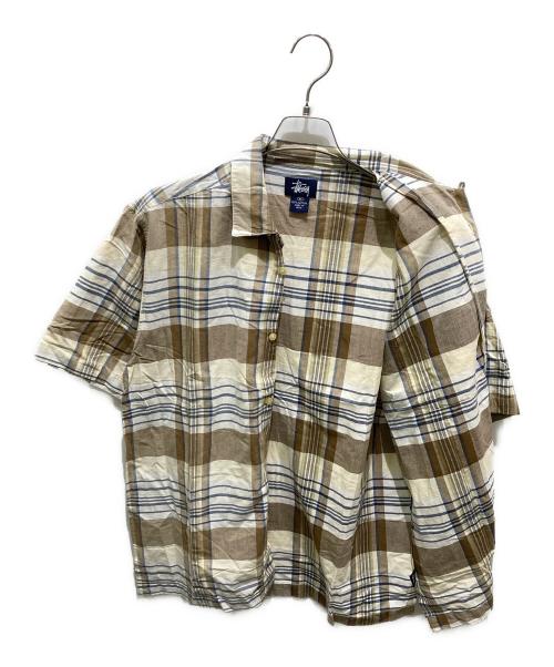 stussy（ステューシー）stussy (ステューシー) 半袖シャツ ベージュ サイズ:Ｍの古着・服飾アイテム