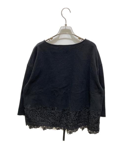 BEARDSLEY（ビアズリー）BEARDSLEY (ビアズリー) 裾レースカットソー ブラック サイズ:Fの古着・服飾アイテム