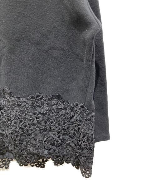 BEARDSLEY（ビアズリー）BEARDSLEY (ビアズリー) 裾レースカットソー ブラック サイズ:Fの古着・服飾アイテム