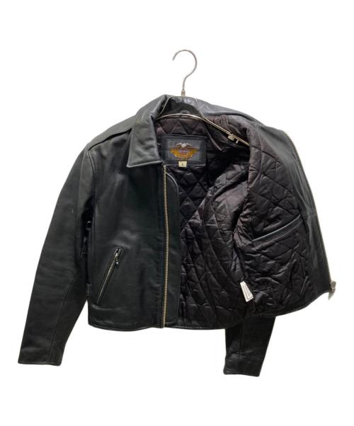 HARLEY-DAVIDSON（ハーレーダビッドソン）HARLEY-DAVIDSON (ハーレーダビッドソン) シングルレザージャケット ブラック サイズ:Sの古着・服飾アイテム