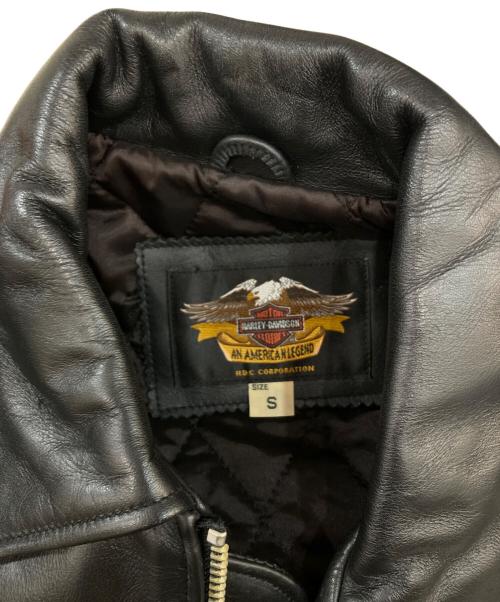 HARLEY-DAVIDSON（ハーレーダビッドソン）HARLEY-DAVIDSON (ハーレーダビッドソン) シングルレザージャケット ブラック サイズ:Sの古着・服飾アイテム