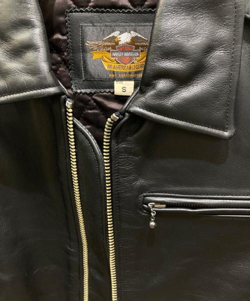 HARLEY-DAVIDSON（ハーレーダビッドソン）HARLEY-DAVIDSON (ハーレーダビッドソン) シングルレザージャケット ブラック サイズ:Sの古着・服飾アイテム