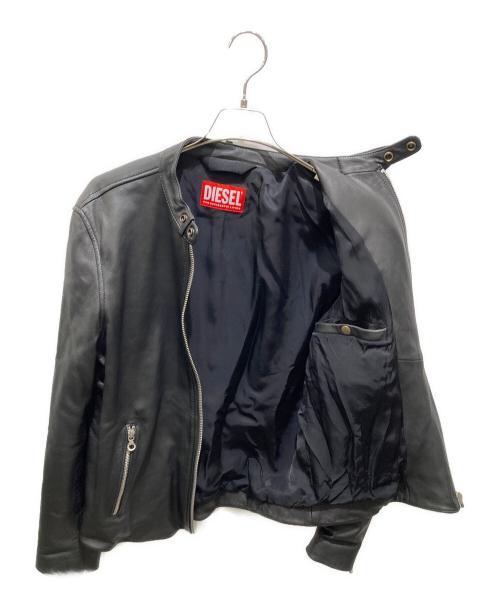 DIESEL（ディーゼル）DIESEL (ディーゼル) L-METALO/シングルライダースレザージャケット ブラック サイズ:46の古着・服飾アイテム