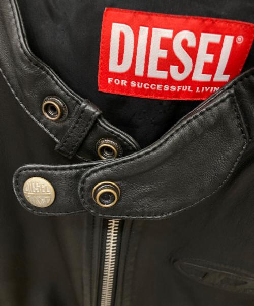 DIESEL（ディーゼル）DIESEL (ディーゼル) L-METALO/シングルライダースレザージャケット ブラック サイズ:46の古着・服飾アイテム