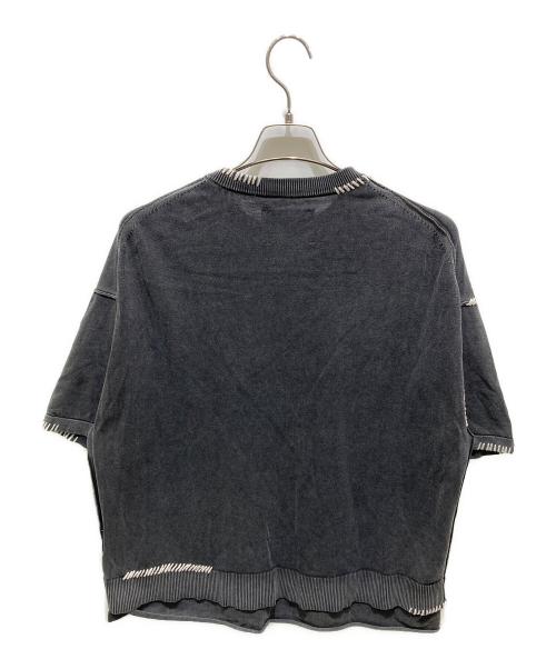 MAISON SPECIAL（メゾンスペシャル）MAISON SPECIAL (メゾンスペシャル) High Twist Pigment Bleach Prime-Over Crew Neck Knit T-shirt グレー サイズ:1の古着・服飾アイテム