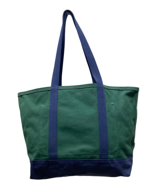 POLO RALPH LAUREN（ポロ・ラルフローレン）POLO RALPH LAUREN (ポロ・ラルフローレン) ポロベアトートバッグ グリーン×ネイビーの古着・服飾アイテム