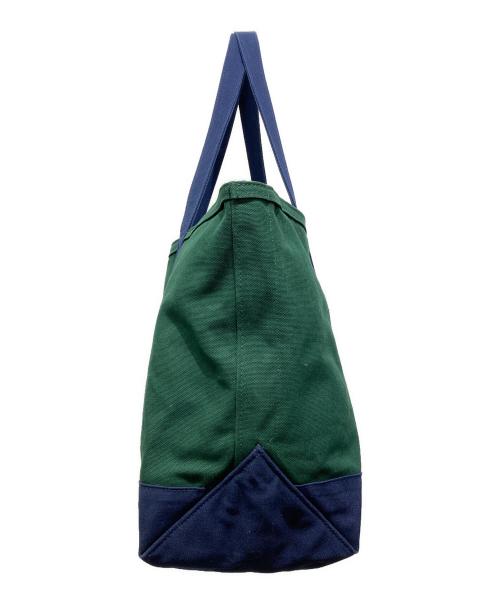 POLO RALPH LAUREN（ポロ・ラルフローレン）POLO RALPH LAUREN (ポロ・ラルフローレン) ポロベアトートバッグ グリーン×ネイビーの古着・服飾アイテム