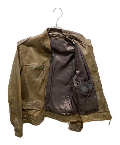 TETE HOMME（テット オム）TETE HOMME (テット オム) ゴートレザージャケット ブラウン サイズ:Mの古着・服飾アイテム