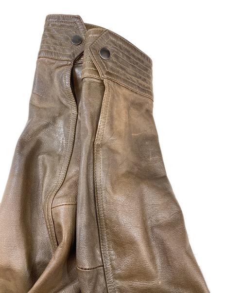 TETE HOMME（テット オム）TETE HOMME (テット オム) ゴートレザージャケット ブラウン サイズ:Mの古着・服飾アイテム
