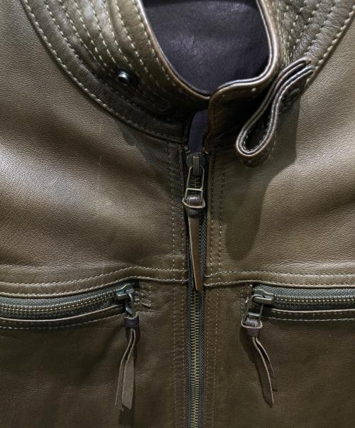 TETE HOMME（テット オム）TETE HOMME (テット オム) ゴートレザージャケット ブラウン サイズ:Mの古着・服飾アイテム