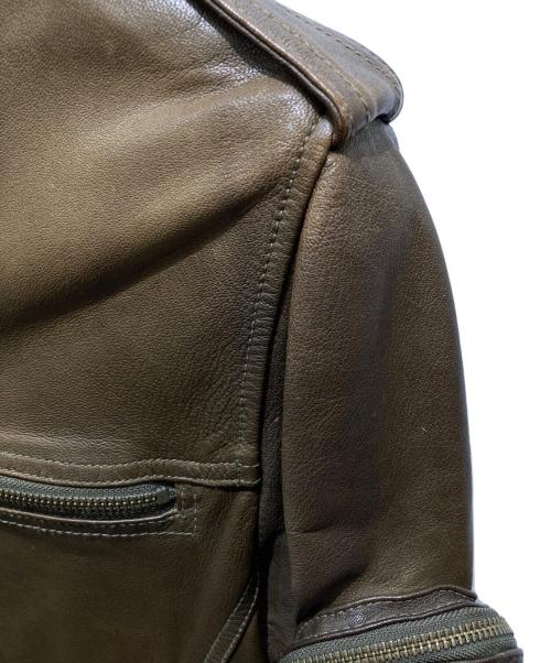 TETE HOMME（テット オム）TETE HOMME (テット オム) ゴートレザージャケット ブラウン サイズ:Mの古着・服飾アイテム