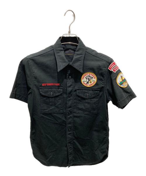 Hysteric Glamour（ヒステリックグラマー）Hysteric Glamour (ヒステリックグラマー) ワッペン半袖シャツ ブラック サイズ:Ｍの古着・服飾アイテム