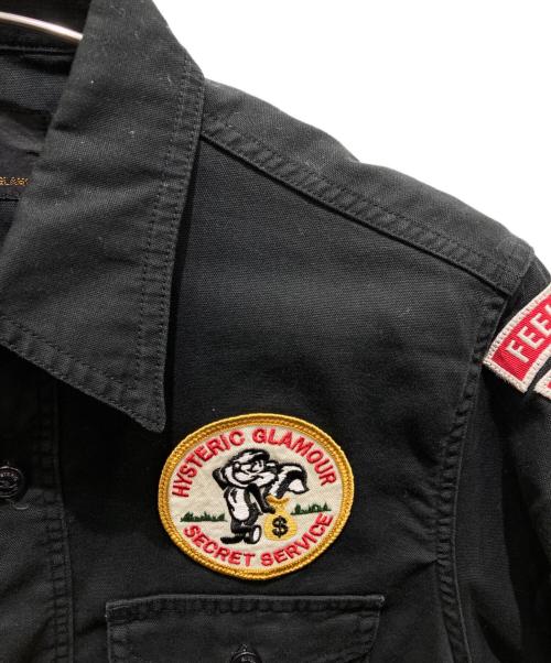 Hysteric Glamour（ヒステリックグラマー）Hysteric Glamour (ヒステリックグラマー) ワッペン半袖シャツ ブラック サイズ:Ｍの古着・服飾アイテム