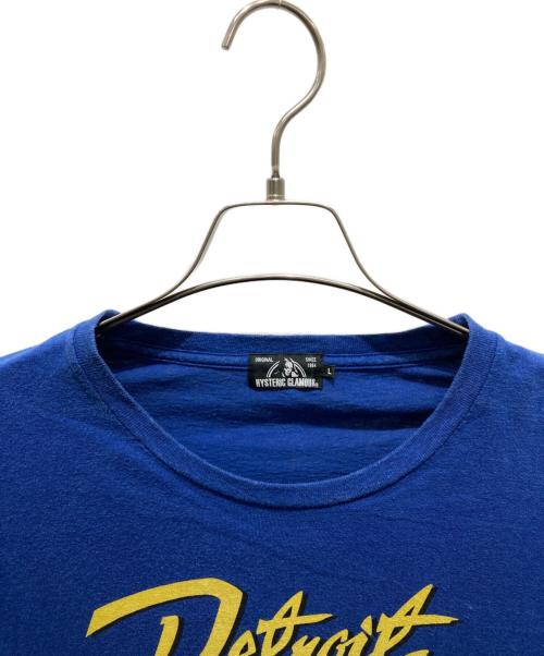 Hysteric Glamour（ヒステリックグラマー）Hysteric Glamour (ヒステリックグラマー) DETROIT MICHIGAN グラフィック フットボール Tシャツ ブルー サイズ:Ｌの古着・服飾アイテム