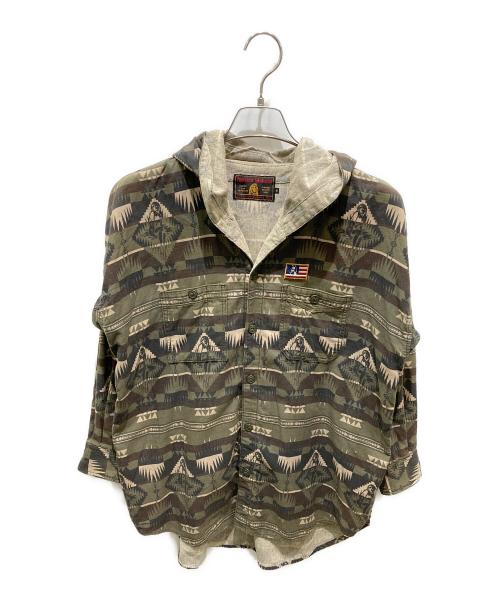 Hysteric Glamour（ヒステリックグラマー）Hysteric Glamour (ヒステリックグラマー) 総柄パーカーシャツ グリーン サイズ:Ｓの古着・服飾アイテム