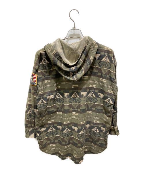 Hysteric Glamour（ヒステリックグラマー）Hysteric Glamour (ヒステリックグラマー) 総柄パーカーシャツ グリーン サイズ:Ｓの古着・服飾アイテム