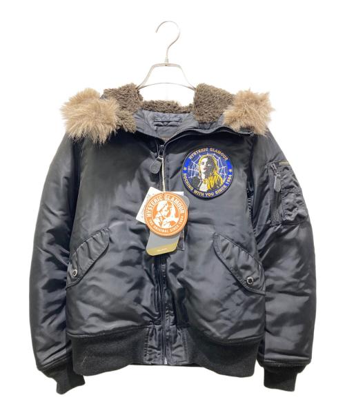 Hysteric Glamour（ヒステリックグラマー）Hysteric Glamour (ヒステリックグラマー) プリマロフト エアフォース フーデッド ジャケット ブラック サイズ:Mの古着・服飾アイテム