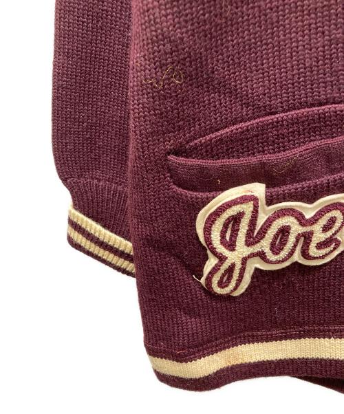 south side（サウスサイド）south side (サウスサイド) レタードカーディガン ボルドー サイズ:記載無しの為実寸参照の古着・服飾アイテム