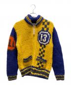 Hysteric Glamourヒステリックグラマー）の古着「カウチンニットカーディガン」｜イエロー×ブルー