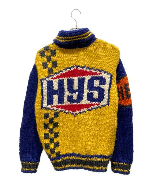 Hysteric Glamour（ヒステリックグラマー）Hysteric Glamour (ヒステリックグラマー) カウチンニットカーディガン イエロー×ブルー サイズ:Mの古着・服飾アイテム
