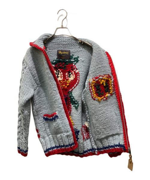 Hysteric Glamour（ヒステリックグラマー）Hysteric Glamour (ヒステリックグラマー) カウチンニットカーディガン スカイブルー サイズ:FREEの古着・服飾アイテム
