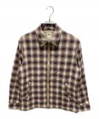 Ron Hermanロンハーマン）の古着「シャドーチェックジップアップジャケット」｜ブラウン