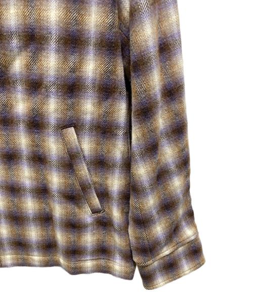 Ron Herman（ロンハーマン）Ron Herman (ロンハーマン) シャドーチェックジップアップジャケット ブラウン サイズ:Lの古着・服飾アイテム