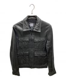 ARMANI EXCHANGE（アルマーニ エクスチェンジ）の古着「レザージャケット」｜ブラック