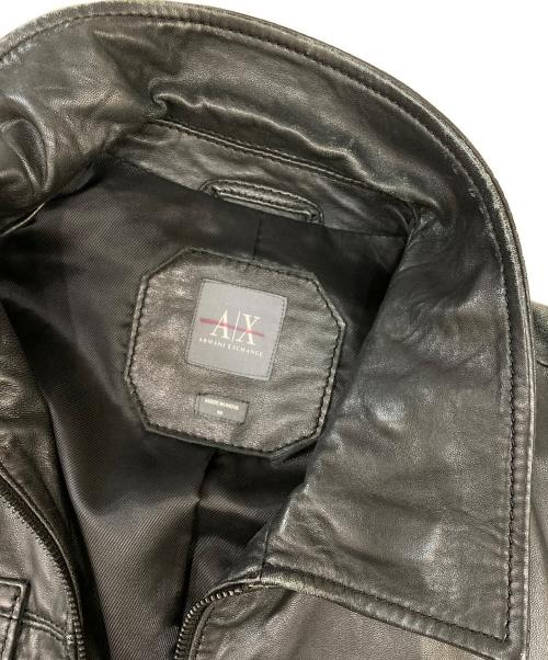 ARMANI EXCHANGE（アルマーニ エクスチェンジ）ARMANI EXCHANGE (アルマーニ エクスチェンジ) レザージャケット ブラック サイズ:Mの古着・服飾アイテム
