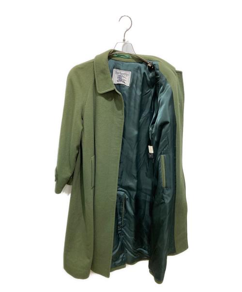 Burberry's（バーバリーズ）Burberry's (バーバリーズ) カシミヤ混比翼コート グリーン サイズ:9ARの古着・服飾アイテム