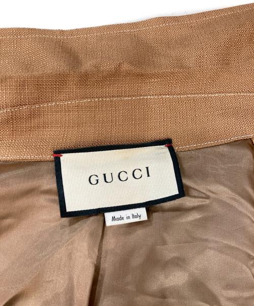 GUCCI（グッチ）GUCCI (グッチ) ビスコースシャツジャケット ブラウン サイズ:44の古着・服飾アイテム