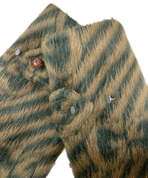 GUCCI（グッチ）GUCCI (グッチ) GG STRIPE WOOL COAT ブラウン×グリーン サイズ:44の古着・服飾アイテム