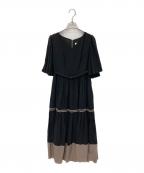 HER LIP TOハーリップトゥ）の古着「Montpellier Bell-Sleeve Dress」｜ブラック