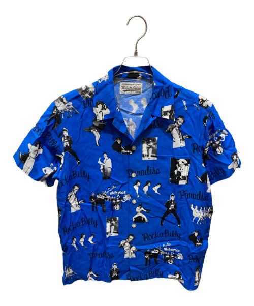 WACKO MARIA（ワコマリア）WACKO MARIA (ワコマリア) ROCKABILLY HAWAIIAN SHIRT S/S ブルー サイズ:Ｌの古着・服飾アイテム