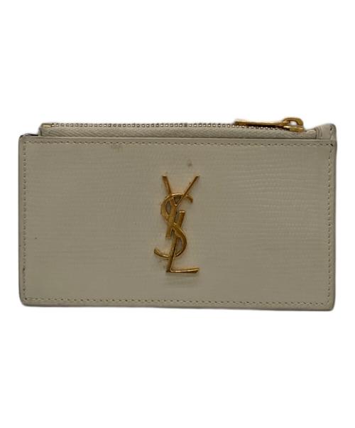 Saint Laurent Paris（サンローランパリ）Saint Laurent Paris (サンローランパリ) カサンドラロゴコインケース ホワイトの古着・服飾アイテム