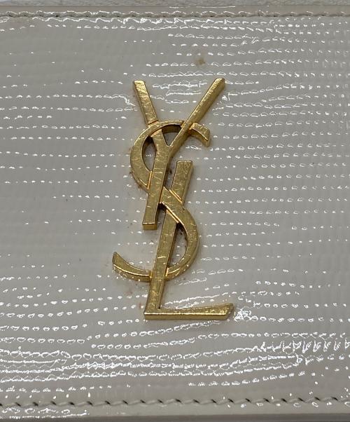 Saint Laurent Paris（サンローランパリ）Saint Laurent Paris (サンローランパリ) カサンドラロゴコインケース ホワイトの古着・服飾アイテム