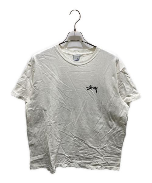 stussy（ステューシー）stussy (ステューシー) スカル×トランププリントTシャツ ホワイト サイズ:XLの古着・服飾アイテム