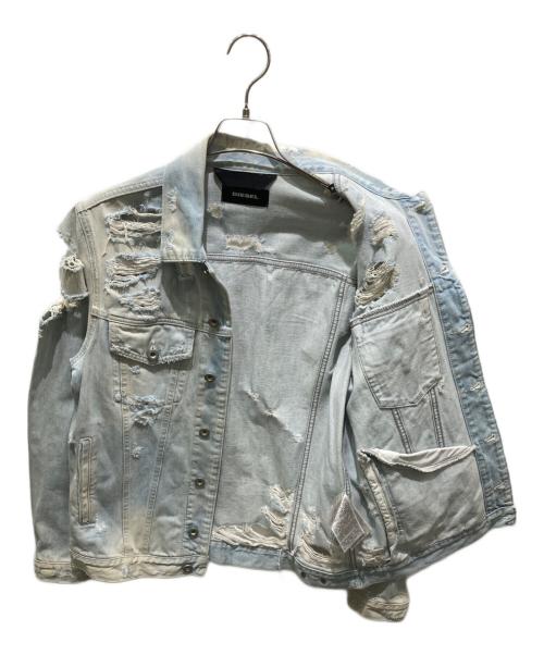 DIESEL（ディーゼル）DIESEL (ディーゼル) ダメージ加工デニムジャケット インディゴ サイズ:Ｓの古着・服飾アイテム